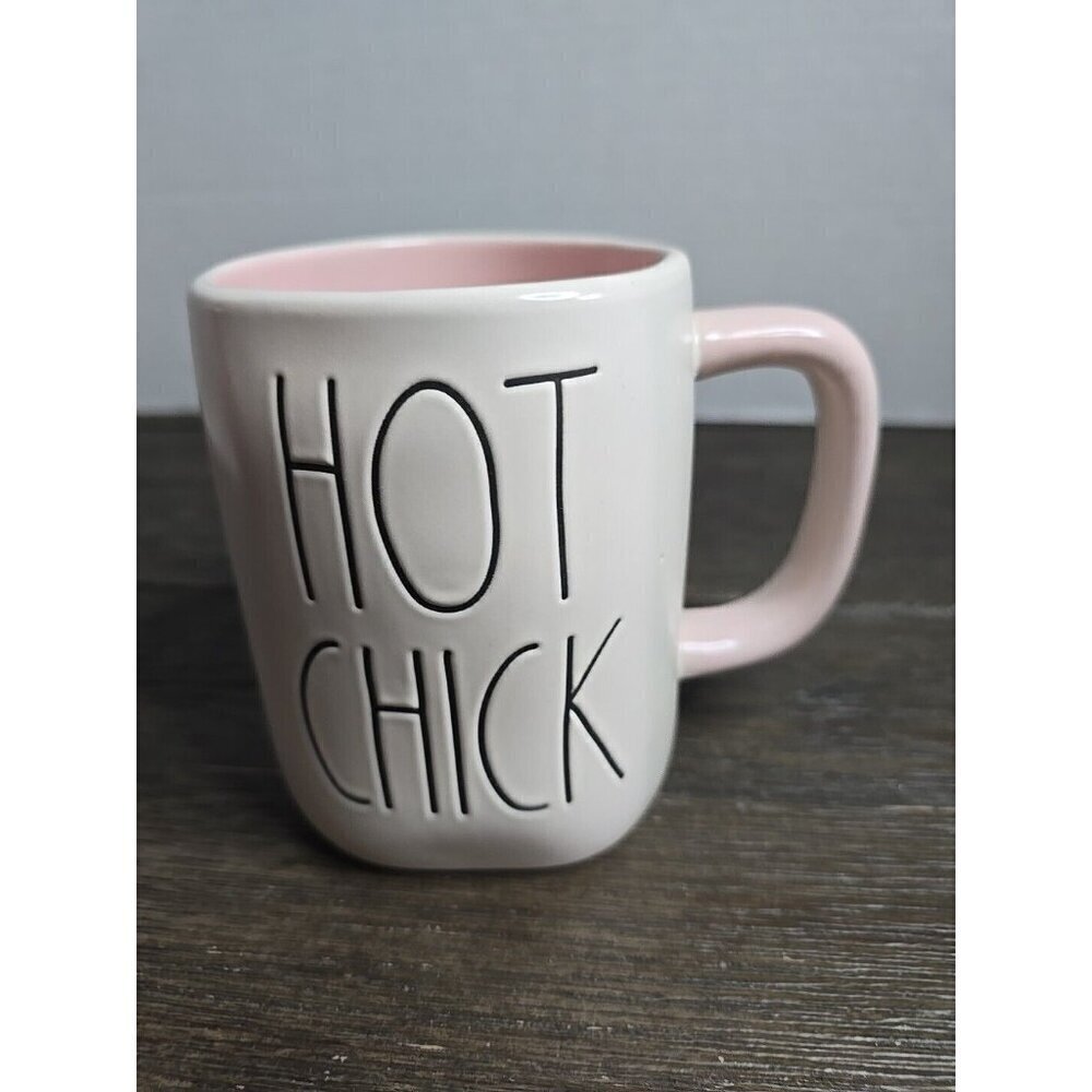 NWT Rae Dunn Artisan Hot Chick Easter Mug Pink Handle Interior Spring 2021
